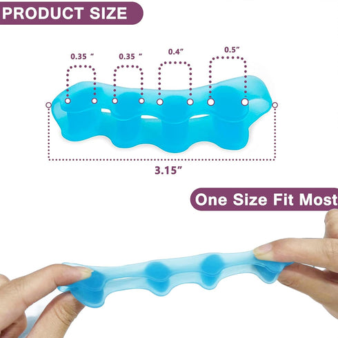 4 Pack Toe Separators for Bunion, Toe Spreader, Bunion Corrector for Women Men, Gel Toe Spacers, Hammer Toe Straightener, Toe Stretcher for Foot P...