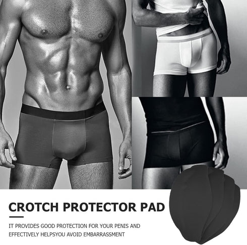 3D Men Enlarge Front Pad, 4 PCS Thickened Sponge Cushion Swim Trunks Cup Crotch Pad - Protection Sponge Enhancement Cup Pouch Pad(Black)...