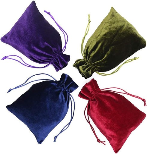 HRX Package Soft Velvet Gift Bags, 5.1x7.8 inch Velvet Drawstring Pouches for Tarot Rune Jewelry Crystal 4 Pack...