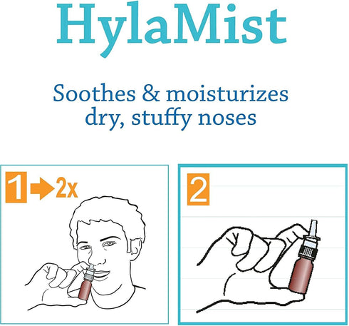 Hyalogic HylaMist Nasal Spray for Dry Nose - Soothing & Moisturizing with Hyaluronic Acid & Grapefruit Seed Extract Sinus Nasal Spray - Ideal for ...