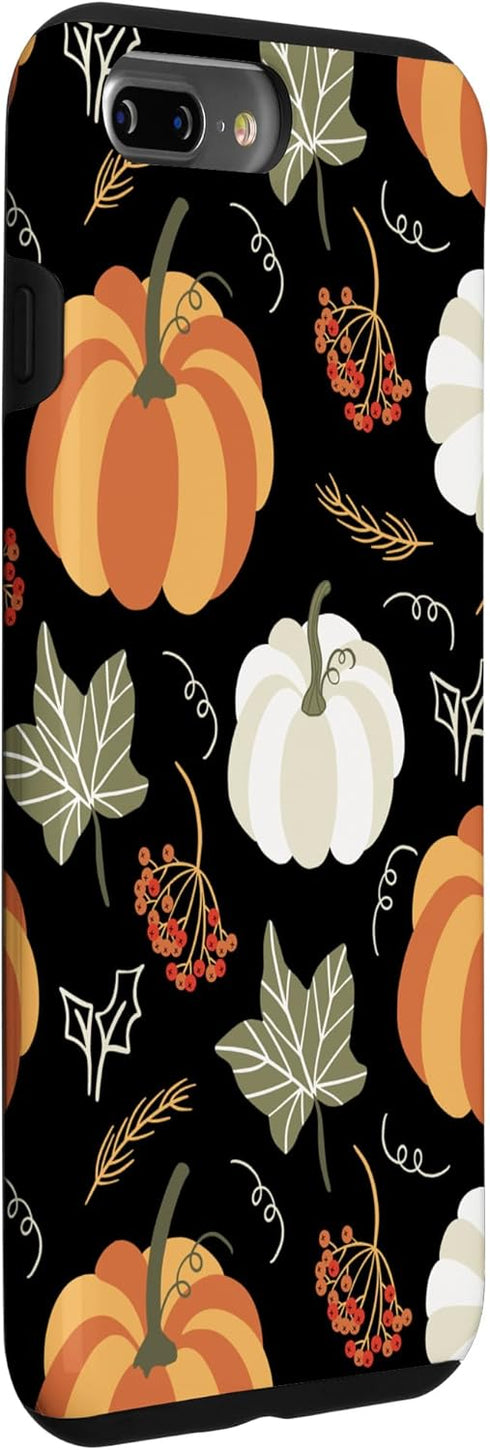 iPhone 7 Plus/8 Plus Autumn falling leaves and pumpkin spice harvest happy fall Case...