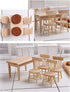 Z MAYABBO Wooden Dollhouse Furniture of Table & Chair, Miniature Dollhouse Accessories of Dining Room Accessory - 1/12 Scale...