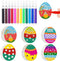 HERZWILD 30Pcs Easter Unfinished Wood Slices Eggs Easter Wooden Eggs Hanging Pendants Decorations Easter Crafts Kits Easter Egg Shape Cutouts Pend...