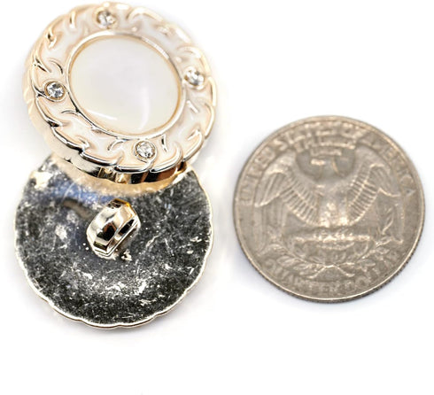 20 pcs White Translucent Acrylic Electroplate Enamel Edges Sewing Shank Buttons for Coats -25mm -1"...