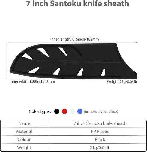 XYJ 2pcs/set Safety Knife Covers Sleeves Knives Edge Guard, Universal Knife Sheath, Santoku Knife Case Blade Guards Protector Black Kitchen Knife ...