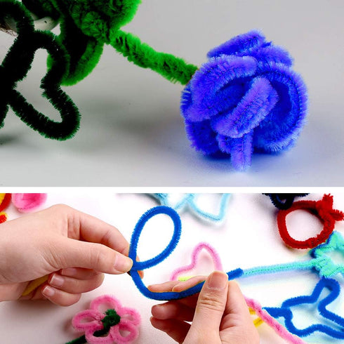100 Pieces Pipe Cleaners Chenille Stem, Blue Pipe Cleaners Set for DIY Arts Crafts Decorations, Chenille Stems (Blue)...
