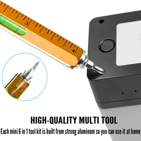 2Pcs Multitool Pen Set, Father's Day Gifts for Dad Men Him, Cool Gadgets Pen Gifts with Stylus, Ruler, Level, Ballpoint Pen, Screen Touch, Father'...
