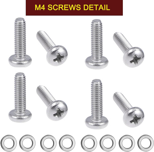 M4 10mm TV/Monitor Wall Mount Screws for 75x75mm and 100x100mm Brackets Metric Screws & Washers for Mounting Any TV/Monitor VESA Compatible...