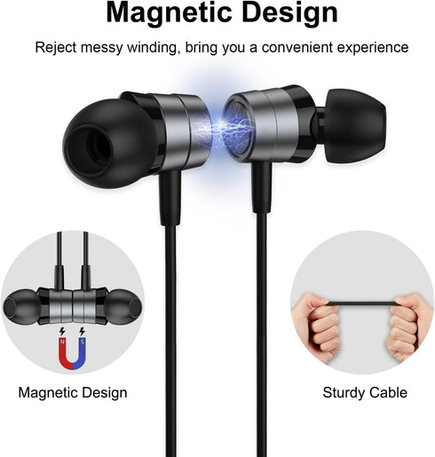 ENVEL Wired-Earbuds in-Ear-Headphones-with-Microphone, Earphones with HiFi Stereo Noise Isolation Wired Earphone, Lightweight, S/M/L Ear Bud Tips,...