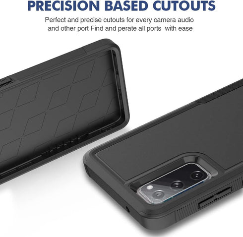 for Samsung Galaxy S20 FE 5G Case: Dual Layer Protective Heavy Duty Cell Phone Cover Shockproof Rugged with Screen Protector - Military Protection...
