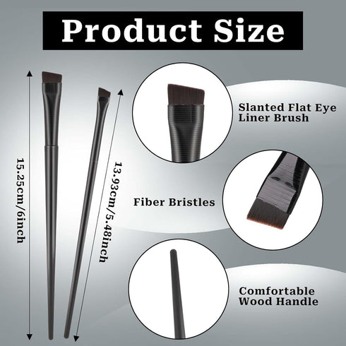 10 Pcs Angled Eyebrow Eyeliner Brush Set, Flat Eyebrow Brush Applicator, Fine Angled Eyebrow Tint Brush, Ultra Thin Angled Eyeliner Eyeshadow Eyeb...