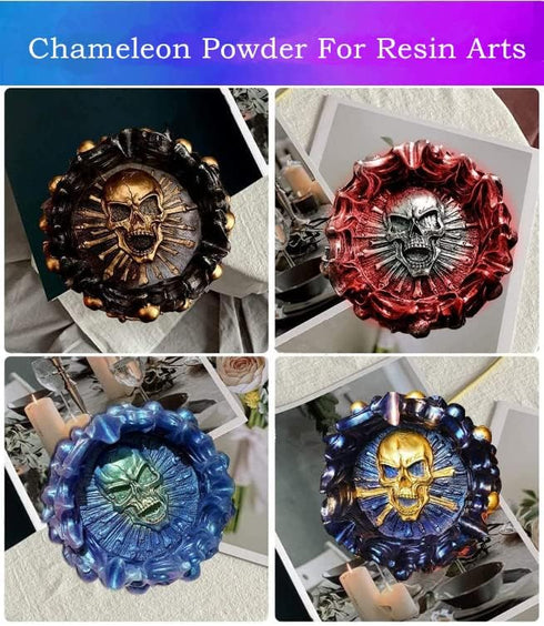 Chameleon Mica Powder, 6 Color Changing Mica Powder for Epoxy Resin, Tumblers, Color Shifting Pigment Powder for Resin Art,Slime,Painting,Concrete...