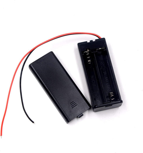 (Pack of 5 2 AAA Battery Holder with Switch, 2 x 1.5V AAA Battery Holder Case with Wire Leads and ON/Off Switch and Cover...
