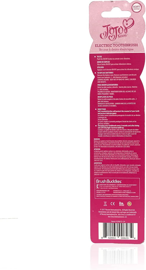 Brush Buddies JoJo Siwa Electric Toothbrush for Kids, Kids Sonic Toothbrush, Battery Powered Toothbrush, Toddler Toothbrush, Children's Oral Care...