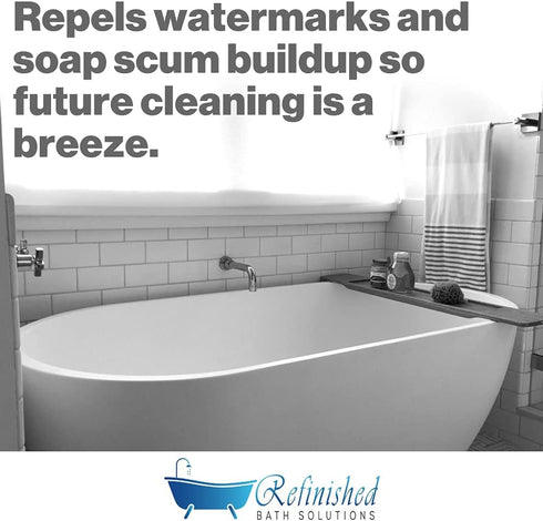 Ekopel 2K Bathtub Wax | Polish & Seal for Porcelain & Fiberglass Tubs | Watermark & Scum Repellent | Easy DIY Shine...