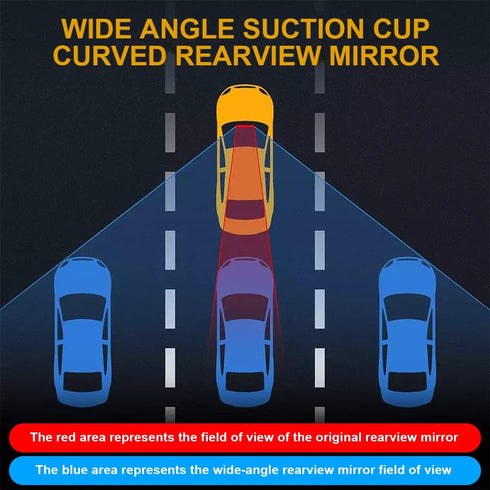12'' Car Rear View Mirror with Suction Cup, Convex Wide Angle HD Auto Inside Rearview Mirror, Anti Glare Reduce Blind Spots, 360 Degrees Adjustabl...