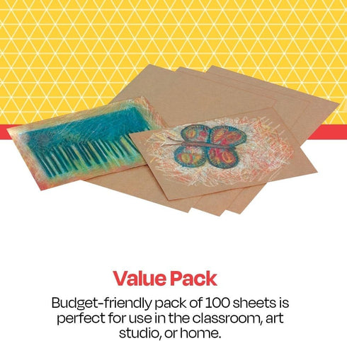 School Smart Kraft Paper Sheets, 60 lb, 12 x 18 Inches, Brown, Pack of 100 - 086642...