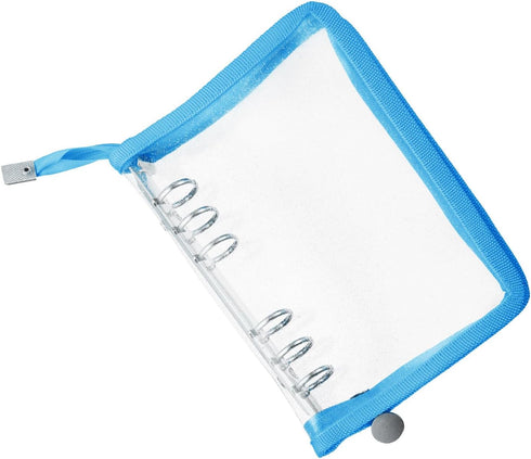 PATIKIL A6 Bling Clear Binder Cover, Soft PVC Loose Leaf Binder Protector Refillable Notebook Shell with Zipper for DIY Meeting Notebook Folder, B...