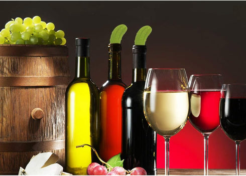 2 Packs Funny Pickle Wine Stoppers, Decorative Wine Gifts, Air Tight Reusable Silicone Bottle Stopper, Cute Wine Gadget, Unique Wine Lovers Gift, ...