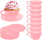 Silicone Cupcake Liners, 16 Pcs Silicone Muffin Cups for Baking, Reusable Muffin Liners, Teacup Cupcake Baking Cups, 8 Cups & 8 Saucers, Pink...