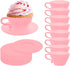Silicone Cupcake Liners, 16 Pcs Silicone Muffin Cups for Baking, Reusable Muffin Liners, Teacup Cupcake Baking Cups, 8 Cups & 8 Saucers, Pink...