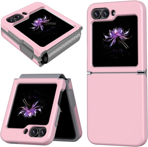 for Samsung Galaxy Z Flip 6 Case with Hinge Protection & Wireless Charging Dual Layerr Ultra Slim Hard Cover Built in TPU Soft Case Rugged Phone C...