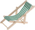 1:12 Scale Wooden Lounge Chair Miniature Dollhouse Foldable Wooden Beach Chair Chaise Longue Toys Dolls House Furniture Accessories - Dark Green...