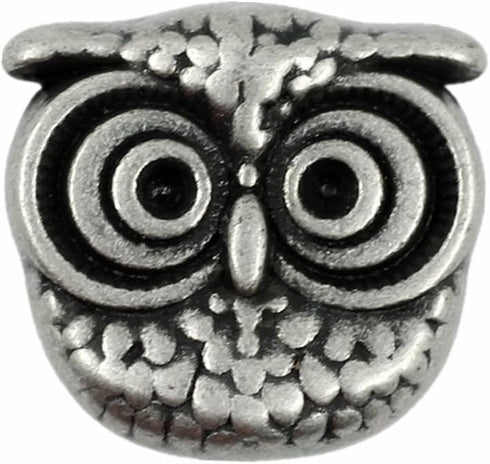 Bezelry 12 Pieces Cute Owl Antique Silver Color Metal Shank Buttons 15mm (19/32 inch) (Antique Silver)...