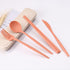 Plastic Travel Utensils, 4 Sets Camping Utensils Plastic Spoons and Forks Set Plastic Silverware, Portable Reusable Utensils Set with Case for Pic...