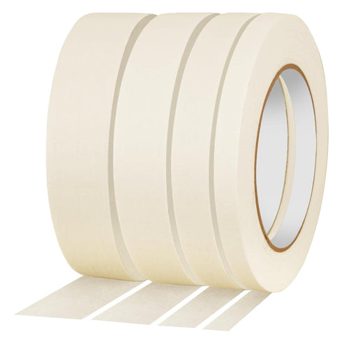 4 Pack Masking Tape, White Painters Tape, Artist Tape for Wall, Painting, Home, Office, School Stationery, Arts, Crafts 0.4" 0.6" 0.8” 1” x 55yds,...