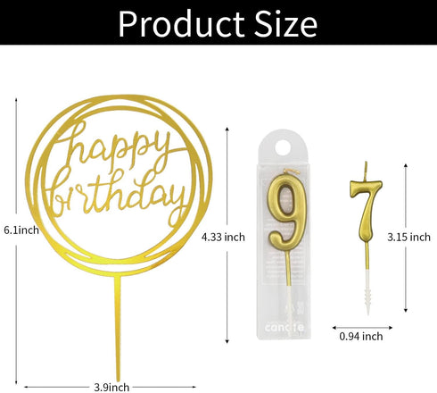 10-Piece Number Birthday Candles - Glitter Cake Toppers for Birthday & Wedding Parties...