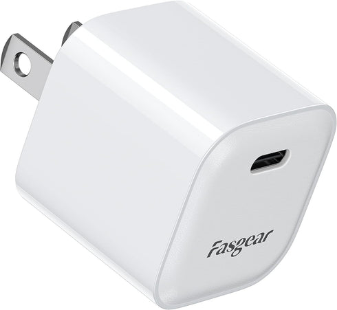 USB C GaN Charger Fasgear 30W Fast Charging Block Portable Power Adapter Power Brick Compatible for iPhone 14 Pro Max/13 Pro/12/SE Mac Book Air iP...