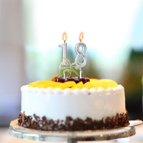 Beanlieve 10-Pieces Numeral Birthday Candles - Cake Numeral Candles Number 0-9 Glitter Cake Topper Decoration for Birthday,Wedding Anniversary,Par...