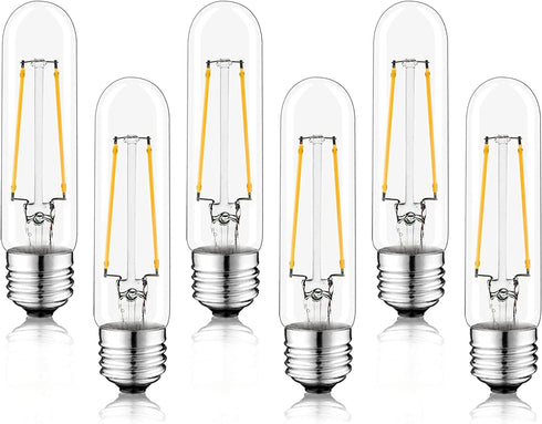 5 Inch T10 Tubular LED Light Bulbs,4000K Daylight Vintage E26 Edison Bulbs Dimmable,4W Equal 40 watt,400LM,UL-Certified Antique Glass Filament Bul...