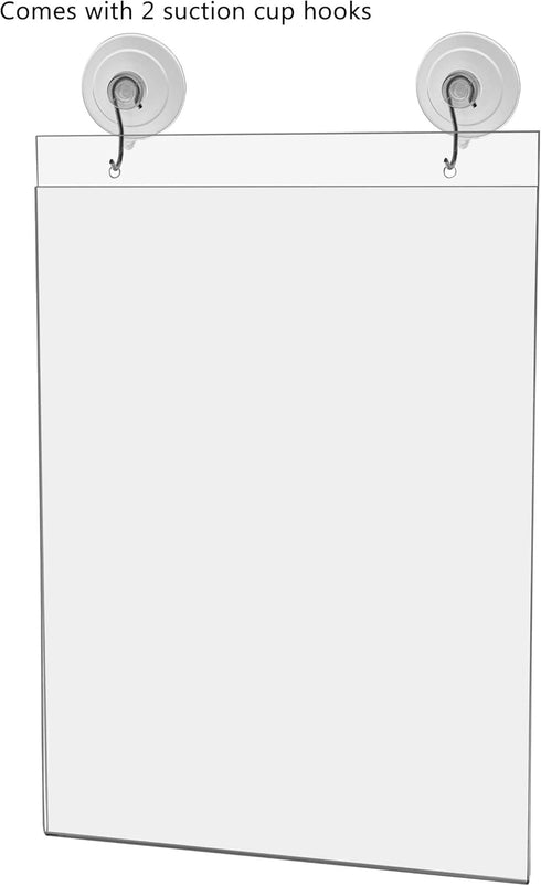 Marketing Holders Window Mount Sign Holder for 8.5" x 11" Advertisements and Hours of Operation in Retail Stores and Offices Double Sided View Cle...