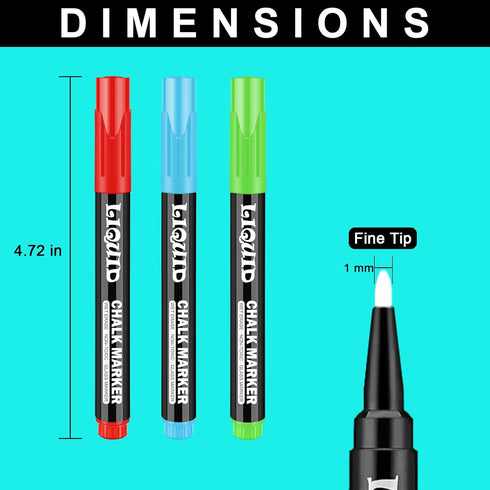Chalk Markers Fine Tip - Chalkboad Markers - Liquid Chalk Markers Erasable - Chalk Markers for Blackboard Chalk Board First Day of School Board - ...