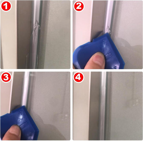 4Pcs Plastic Caulking Tool Set - Versatile Caulk Remover & Scraper for Easy Caulk Removal and Precise Application - Essential Silicone Caulking To...