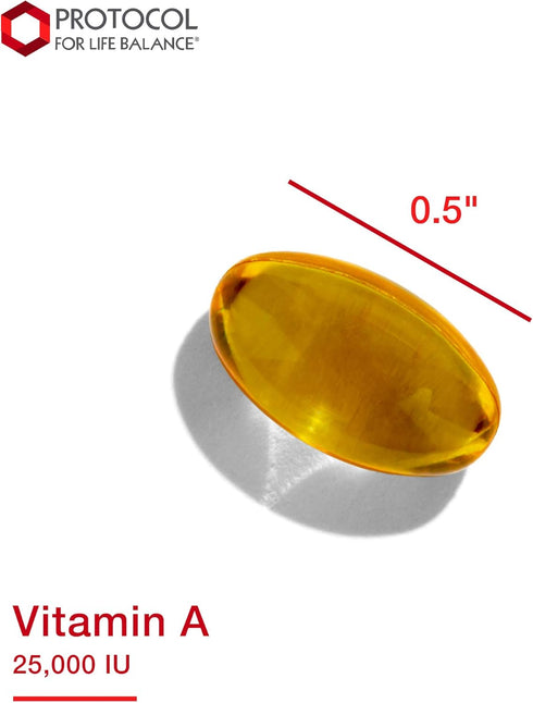 Protocol Vitamin A 25,000 IU - Eye, Retina, and Immune Health - 100 Softgels...