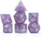 Gate Keeper Games and Dice: Sea Glass Dice: The Black Pearl - 7pc RPG Set, Violet Frosted Matte & Black Powder Resin, Dice for Role Playing Games...