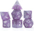 Gate Keeper Games and Dice: Sea Glass Dice: The Black Pearl - 7pc RPG Set, Violet Frosted Matte & Black Powder Resin, Dice for Role Playing Games...