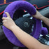 Dotesy 4 Pcs/Set Fluffy Faux Wool Car Steering Wheel Cover & Furry Auto Center Console Cover & Gear Shift Knob Cover & Handbrake Cover Universal W...