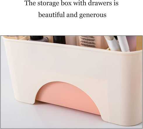 Makeup Desk Organizer Storage Box with 1 Drawer, Bathroom Countertop Organizer for Cosmetics, Dresser Storage Vanity Box for Lipstick, Brushes, Lo...