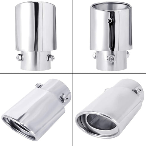 Dsycar Universal Stainless Steel 1.5" - 2.25" Inlet Exhaust Tips, Fit Pipes Diameter 1.5-2.25 inch, Adjustable Car Decoration Chrome-Plated Finish...