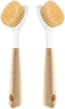 Kitchen Dish Brush Bamboo Handle Dish Scrubber Built-in Scraper, Scrub Brush for Pans, Pots, Kitchen Sink Cleaning, Dishwashing and Cleaning Brush...