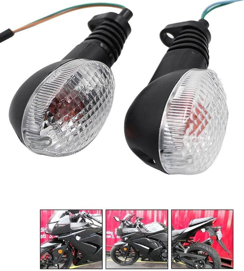 motoparty Motorcycle Turn Signals For KAWASAKI EX250R NINJA 250R KLX250S KLX250SF VN650 Vulcan S Front/Rear Turn Signal Indicator Light Blinker La...