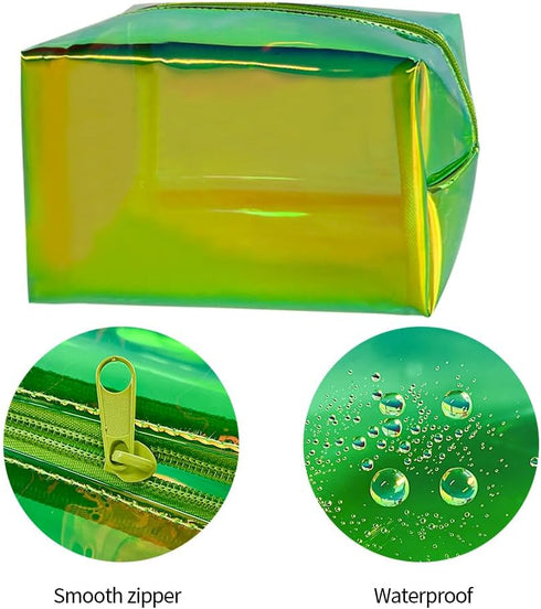 Holographic Makeup Bag, Iridescent Cosmetic Toiletry Bag,Wash Pouch for Women,Waterproof Portable Case Travel for Makeup Tools Organize......