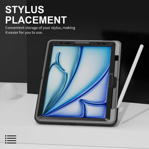 Protective Case for iPad Air 6th Generation 11-inch M2 2024, A2902/A2903/A2904 Case, iPad Air 5th 2022/Air 4th Gen Case 10.9 Inch with Kickstand/H...