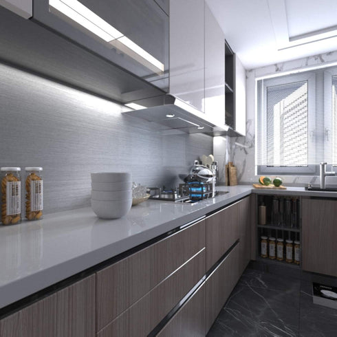 Silver Contact Paper [Thicken Stainless Steel Metallic Feel Waterproof Oil-Proof Peel and Stick Wallpaper for Kitchen Cabinet Dishwasher Refrigera...