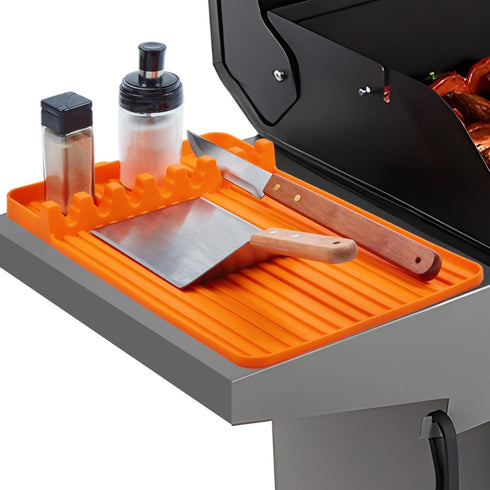 MacaRio Silicone Tools Mat for Blackstone Griddle Accessories, Side Shelf Mat with Drip Pad Spatula Caddy Utensils Holder Grill Pad Grilling Acces...