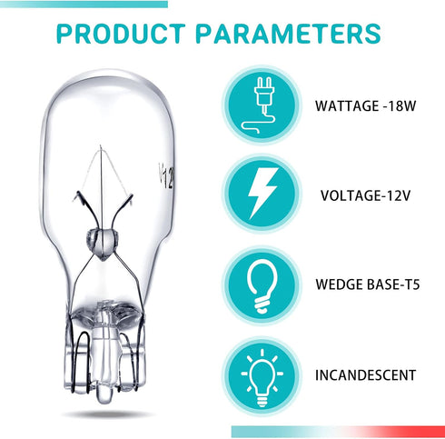 Honoson T5 Landscape Light Bulbs 12 Volt 18 Watt Landscape Bulbs Low Voltage Light Bulbs Small Landscape Lighting Bulb Wedge Base for Replacement ...